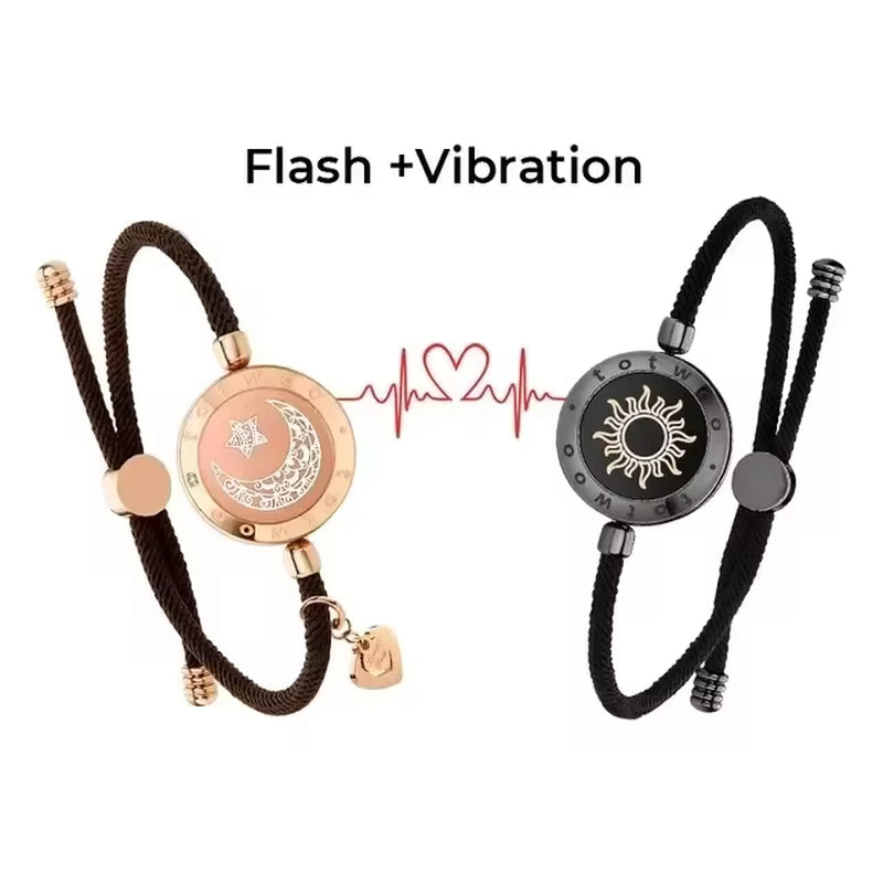Long Distance Touch Light Up&Vibrate Bracelets for Couples Relationship