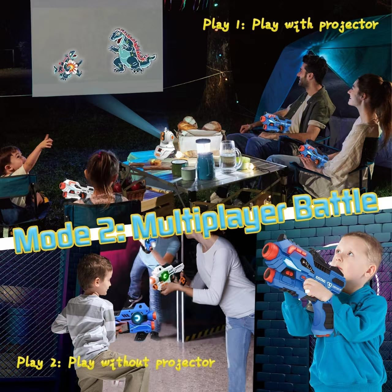 Toy Gun of Projector Shooting Games Set for Kids, Teens, Adults