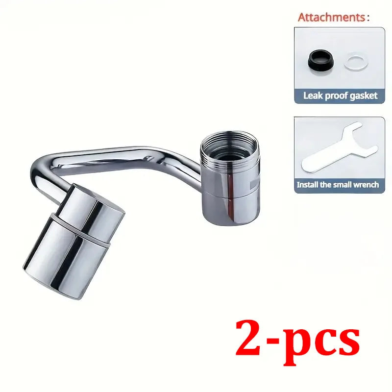 Swivel Faucet Extender Universal Splashproof Dual Spray Modes Rust-Proof Bathroom Sink Accessories with Adapter