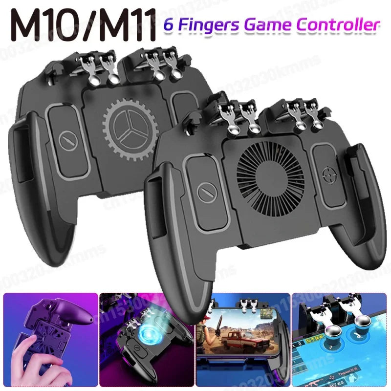 6 Fingers Gamepad Mobile Phone Shooting Controller 