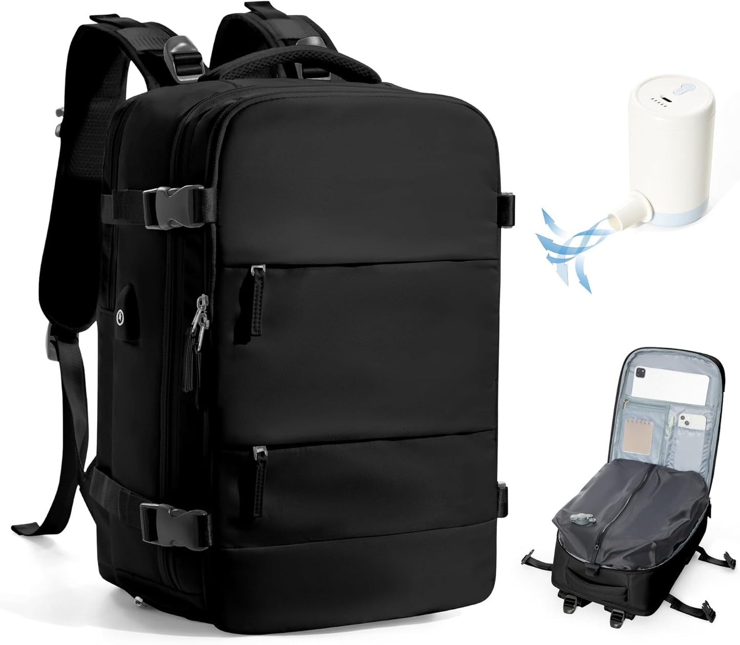 Vacuum Backpack Travel with Pump Cabin Bags 