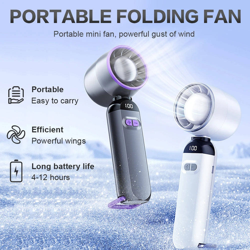 Handheld Turbo Fan LED Digital Display Adjustable Cooling Fan 