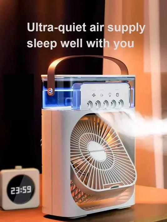 3 in 1 Fan Air Conditioner Household Small Air Cooler LED Night Light Portable Humidifier 