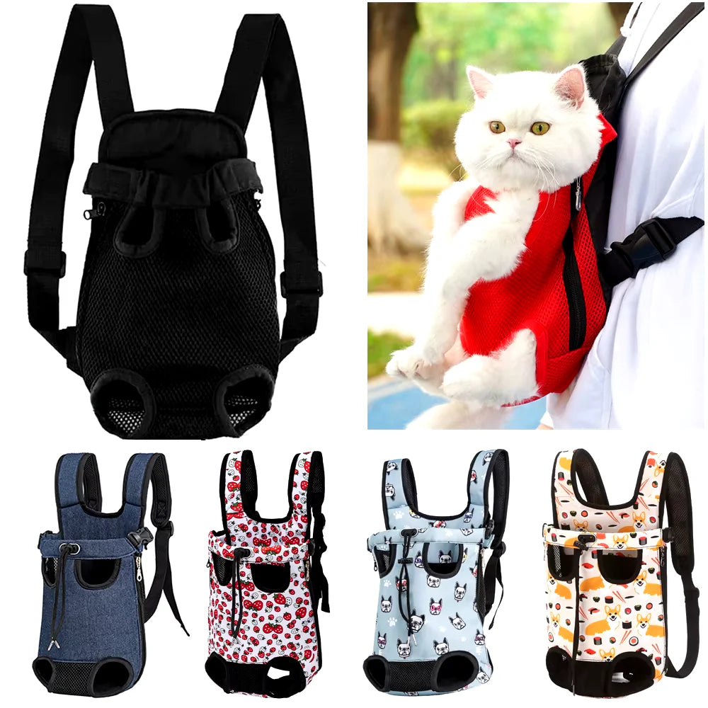 Adjustable Dual-Shoulder Pet Carrier Backpack for Outdoor Travel and Camping