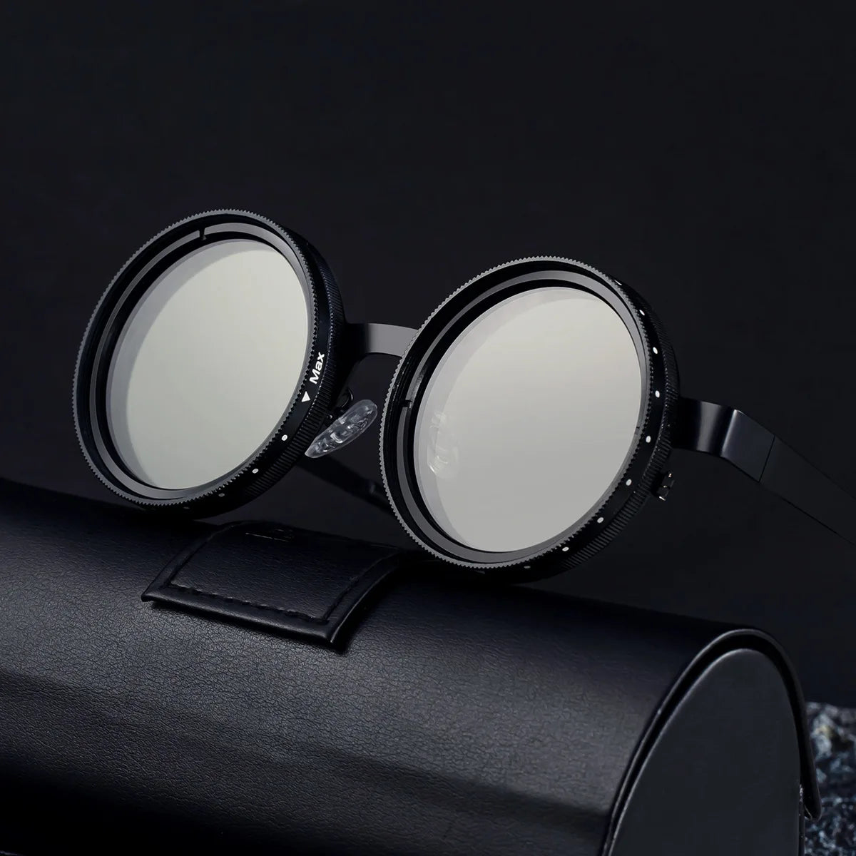 9 Level Adjustable Dimming Polarized Sunglasses Men & Women round Glasses 