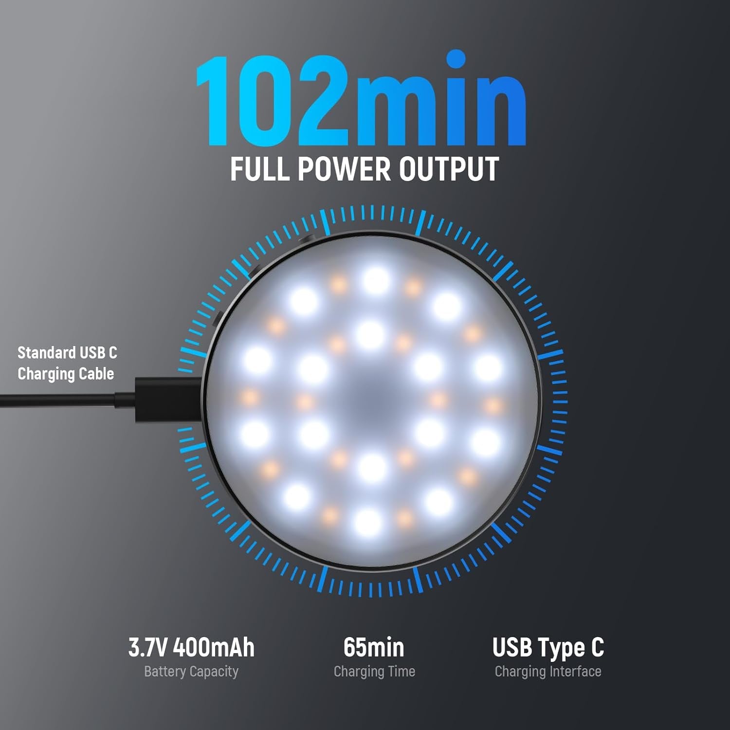 Magnetic Selfie Light Compatible with Ring Lighting
