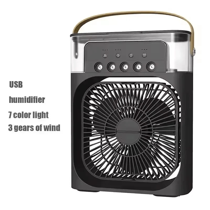 3 in 1 Fan Air Conditioner Household Small Air Cooler LED Night Light Portable Humidifier 
