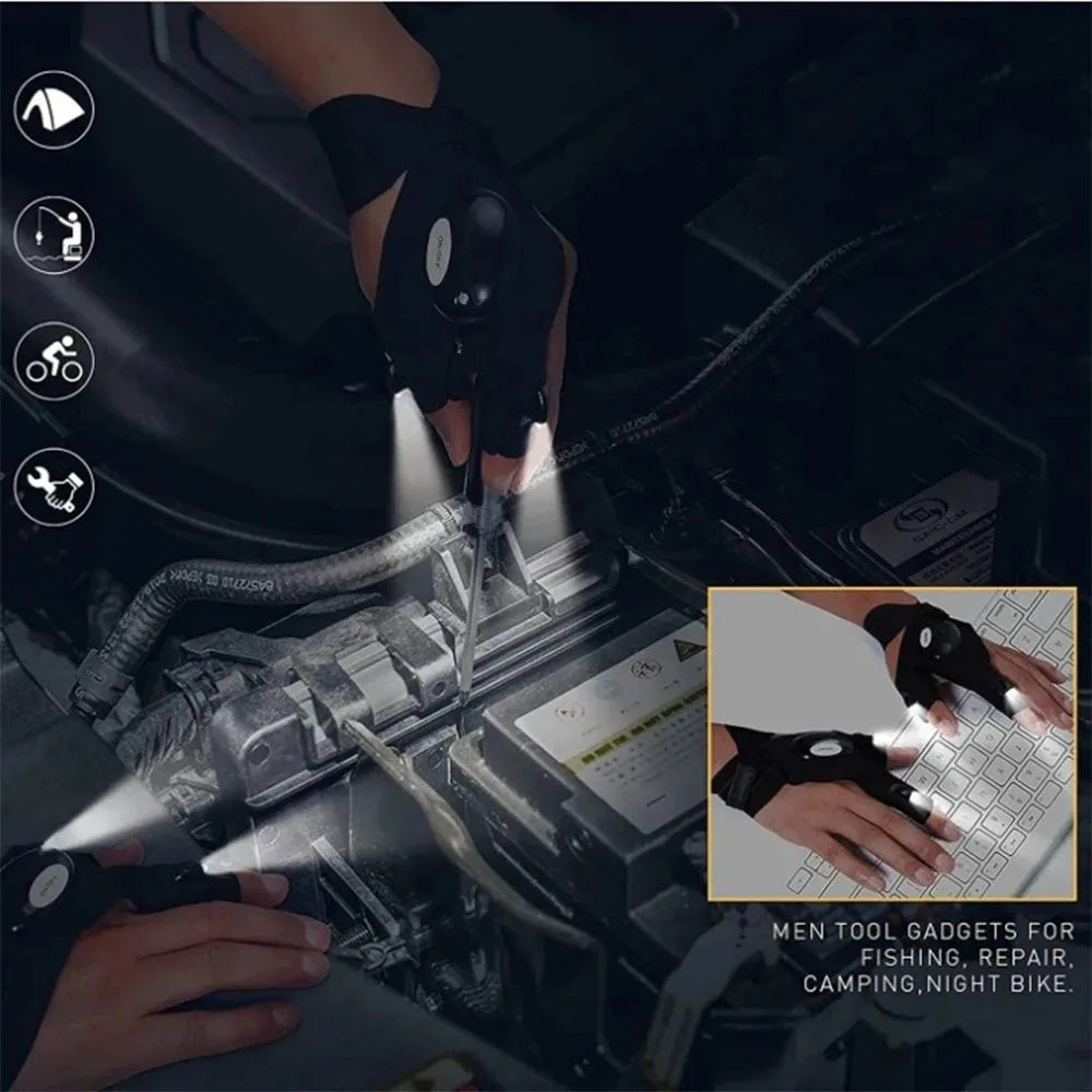 Glove with Led Fingerless Cycling