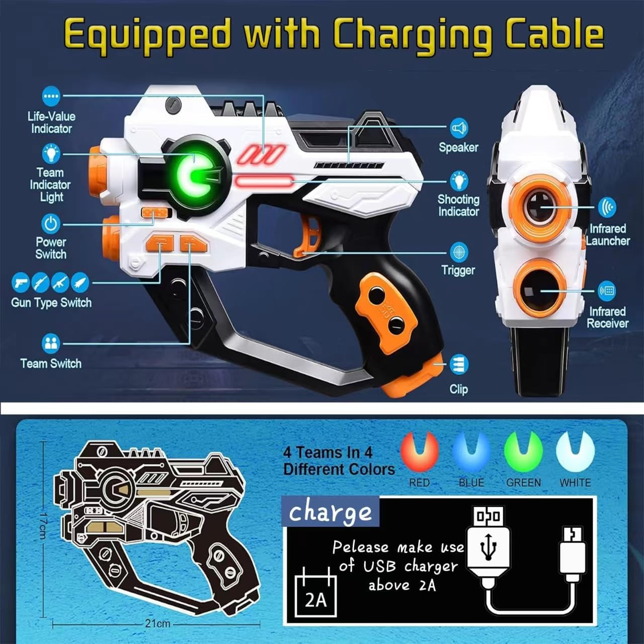 Toy Gun of Projector Shooting Games Set for Kids, Teens, Adults