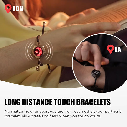 Long Distance Touch Light Up&Vibrate Bracelets for Couples Relationship 