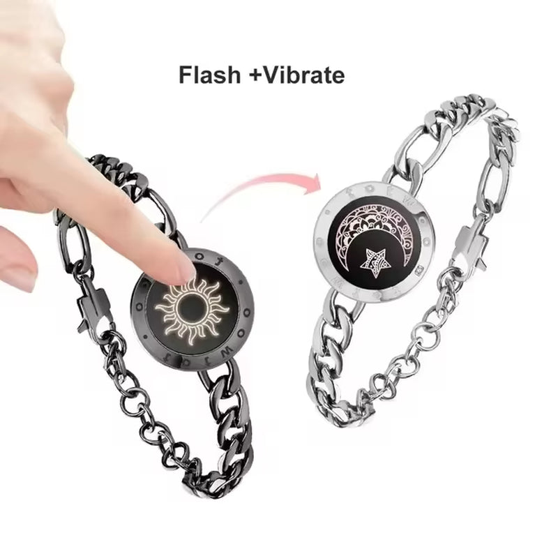 Long Distance Touch Light Up&Vibrate Bracelets for Couples Relationship 