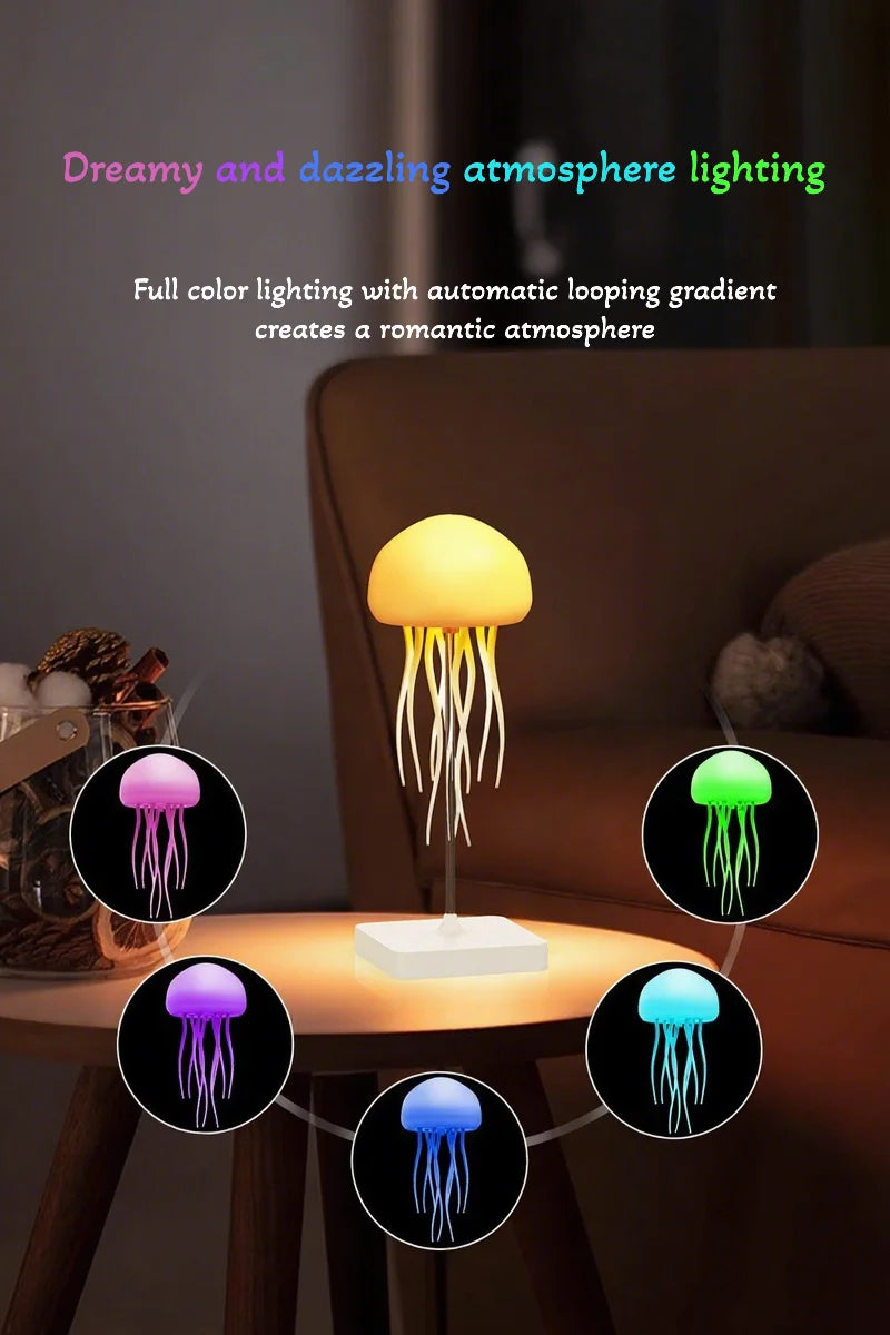 Color Changing Jellyfish Lamp Smart Mood Light with 9 Swaying Tentacles 