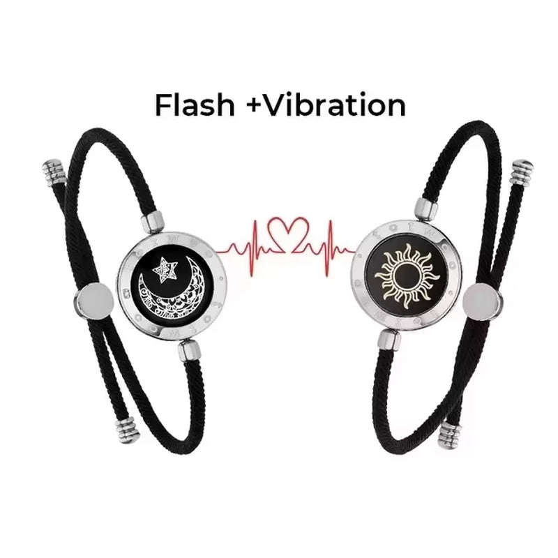 Long Distance Touch Light Up&Vibrate Bracelets for Couples Relationship 