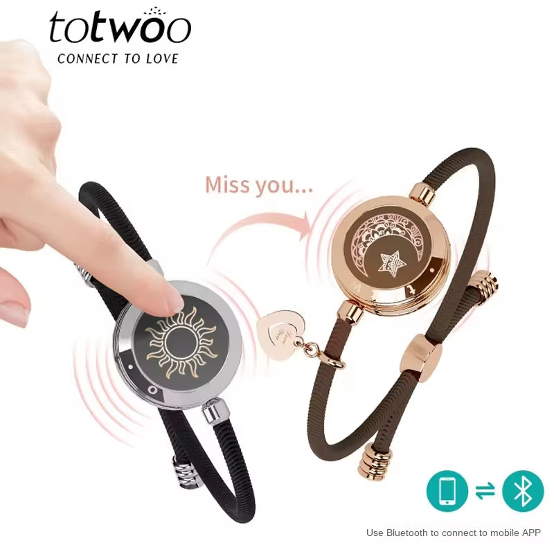 Long Distance Touch Light Up&Vibrate Bracelets for Couples Relationship 