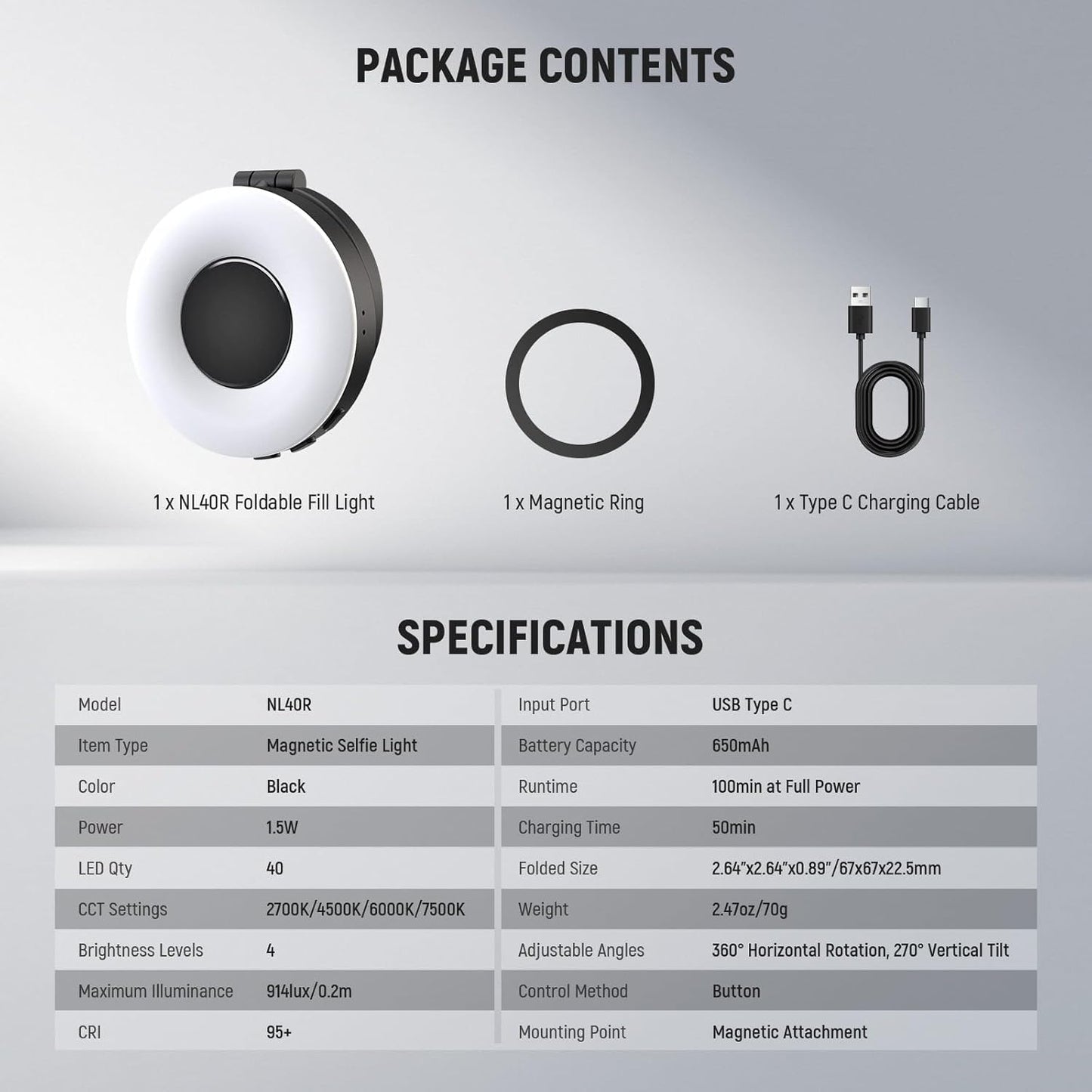 Magnetic Selfie Light Compatible LED