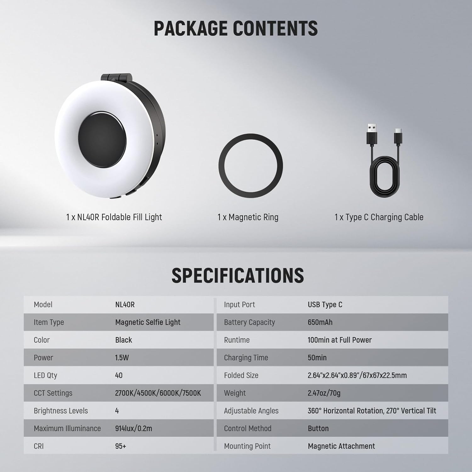 Magnetic Selfie Light Compatible LED