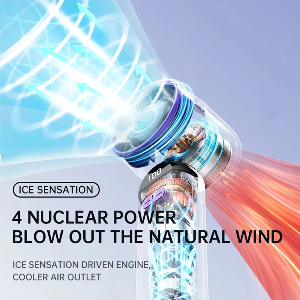 Handheld Turbo Fan LED Digital Display Adjustable Cooling Fan 