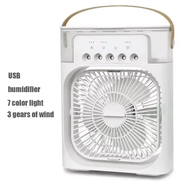 3 in 1 Fan Air Conditioner Household Small Air Cooler LED Night Light Portable Humidifier 