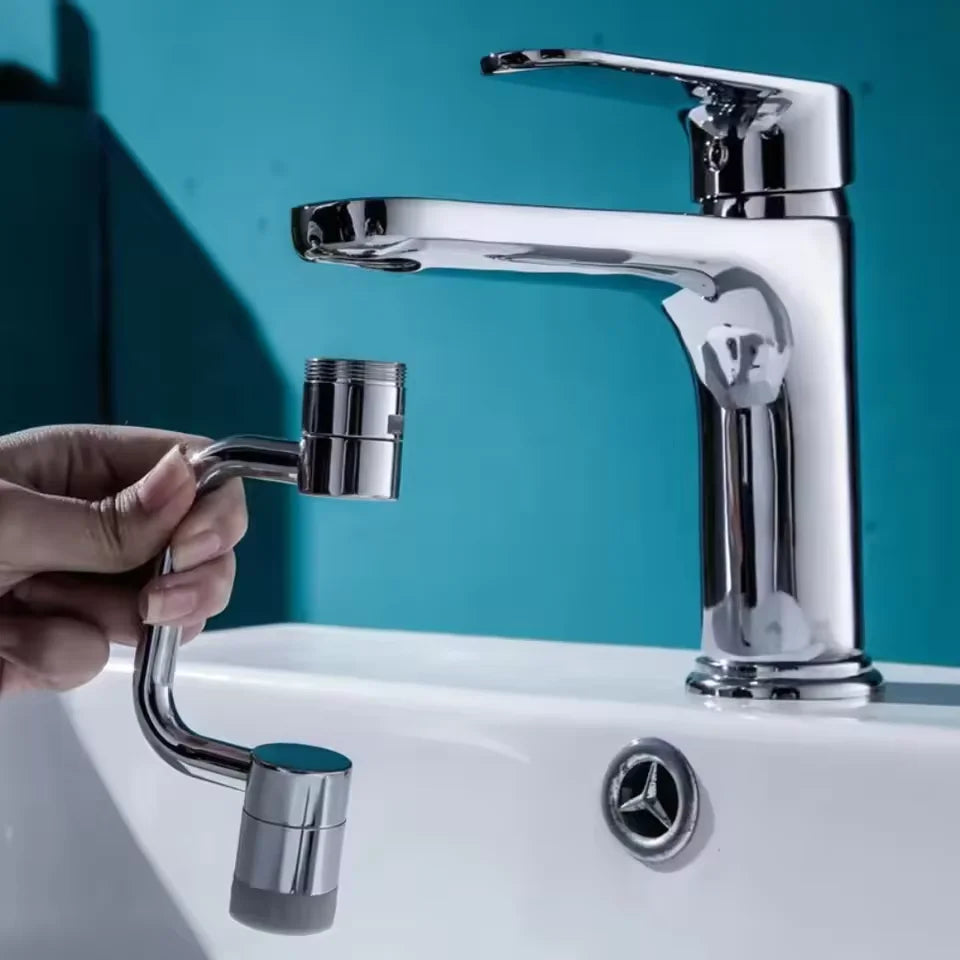 Swivel Faucet Extender Universal Splashproof Dual Spray Modes Rust-Proof Bathroom Sink Accessories with Adapter