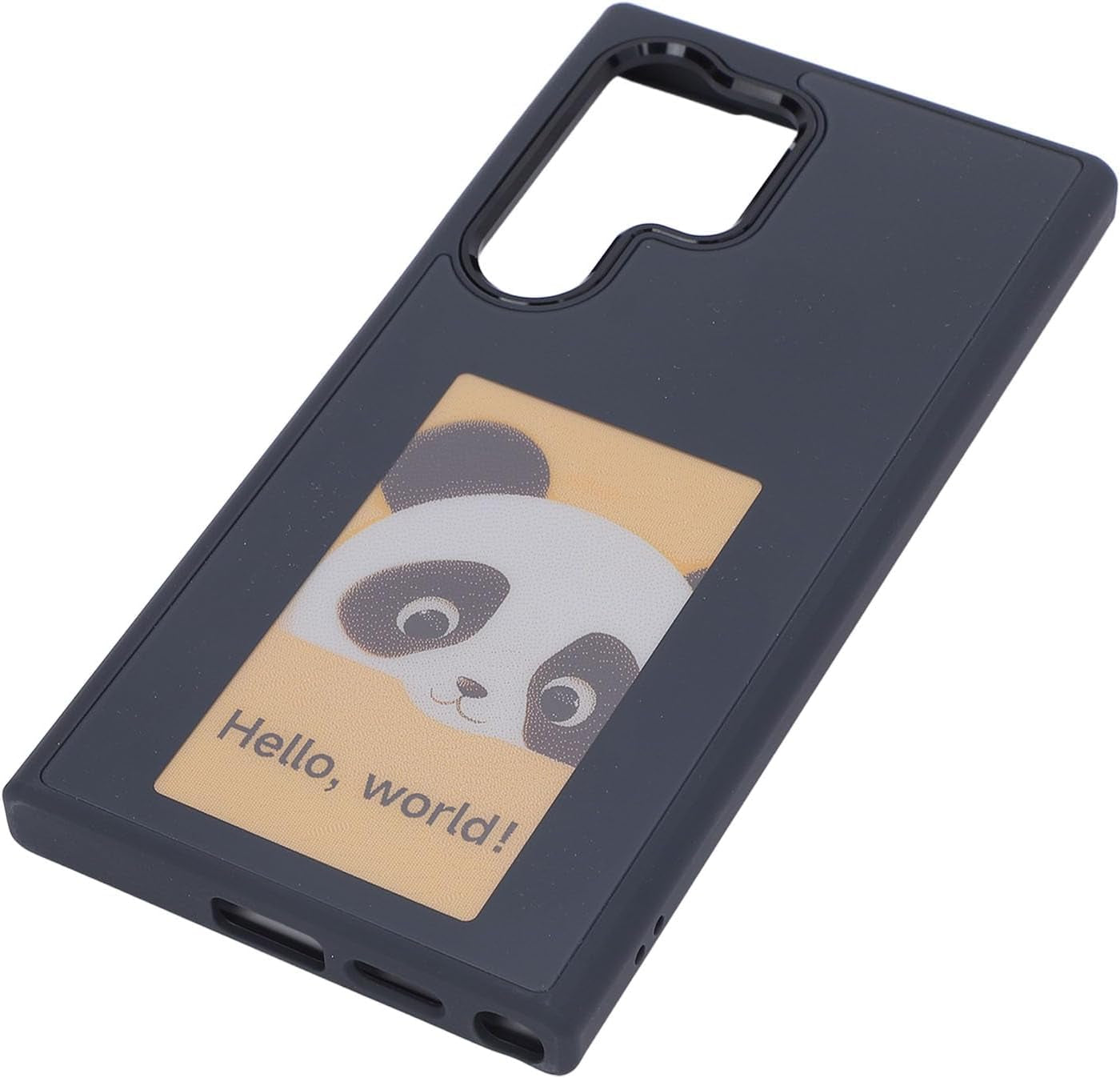 Ink Screen Phone Case - NFC Refresh, Customizable Design - Velvet & Aluminum Alloy for Smartphones (Black)