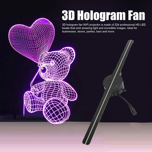 3D Hologram Fan Projector with 224 LED Light Beads 