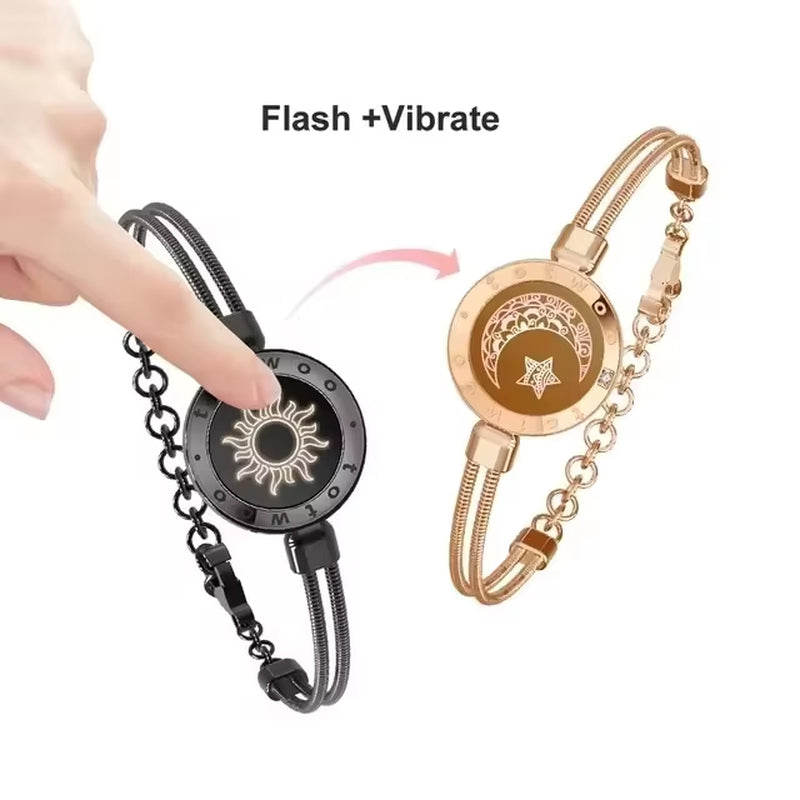 Long Distance Touch Light Up&Vibrate Bracelets for Couples Relationship 