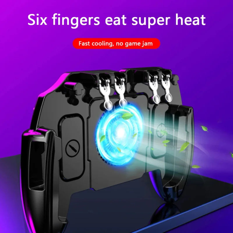 6 Fingers Gamepad Mobile Phone Shooting Controller 