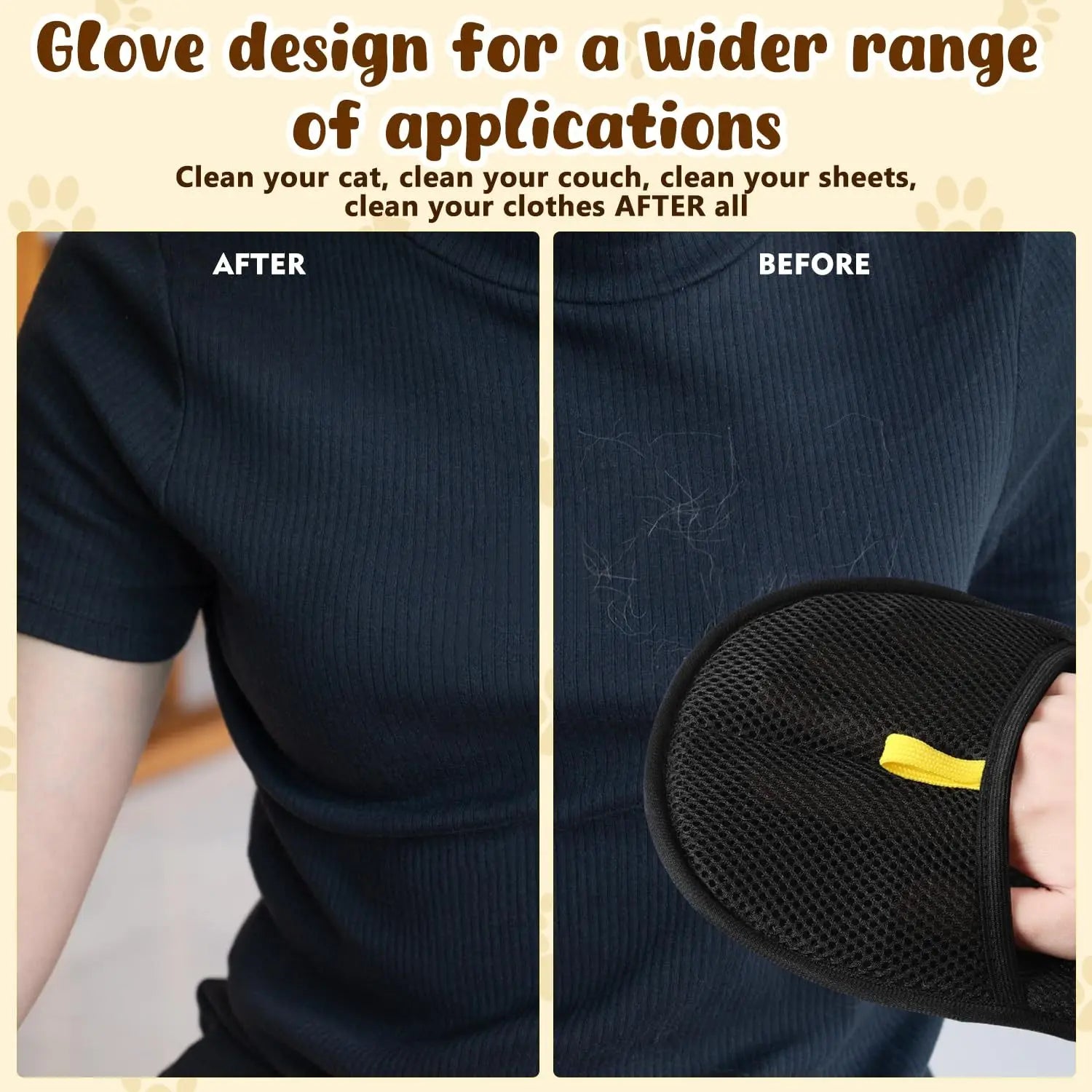 Dual-Sided Static Pet Hair Remover Gloves 