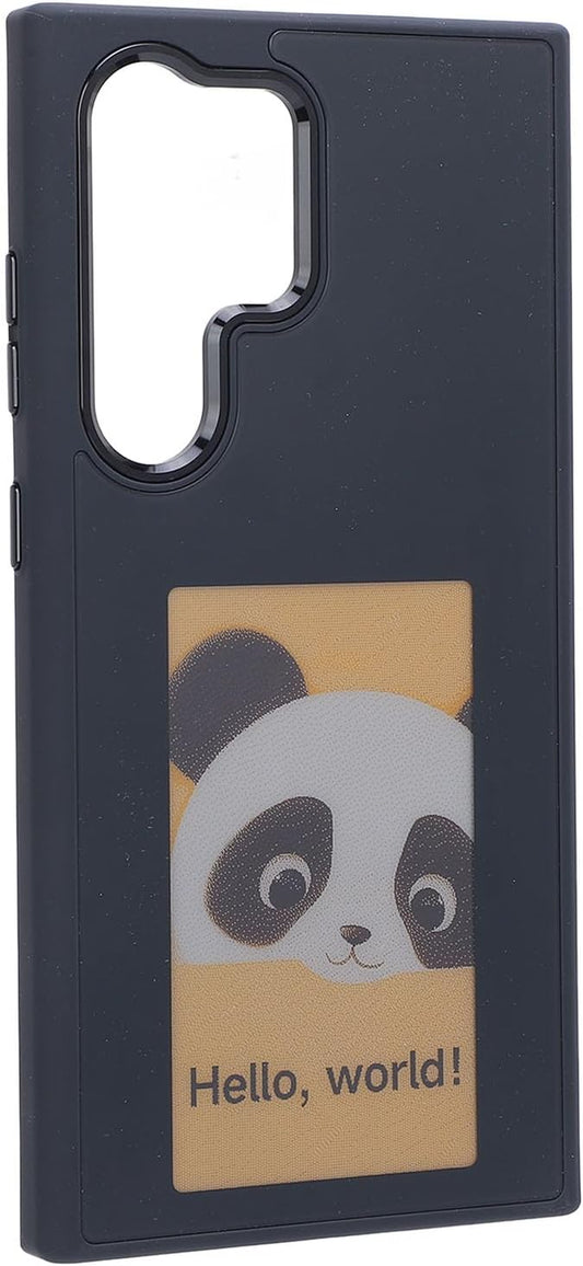 Ink Screen Phone Case - NFC Refresh, Customizable Design - Velvet & Aluminum Alloy for Smartphones (Black)