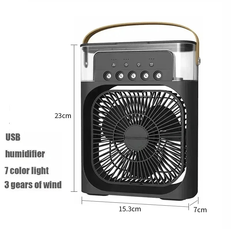 3 in 1 Fan Air Conditioner Household Small Air Cooler LED Night Light Portable Humidifier 