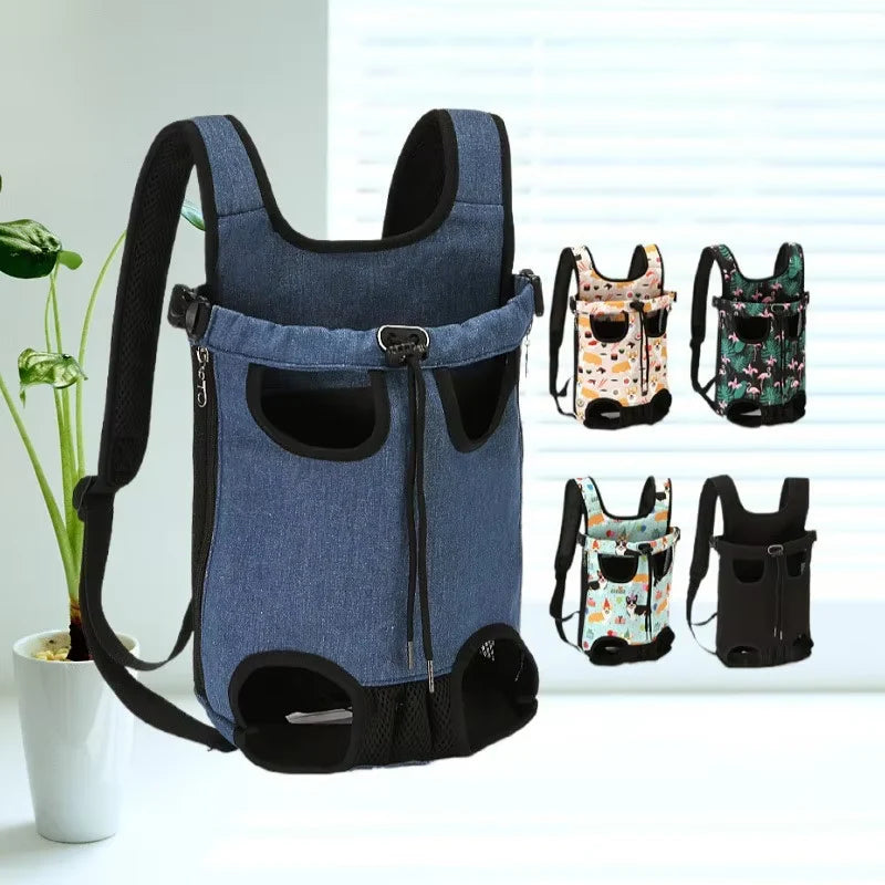 Adjustable Dual-Shoulder Pet Carrier Backpack for Outdoor Travel and Camping