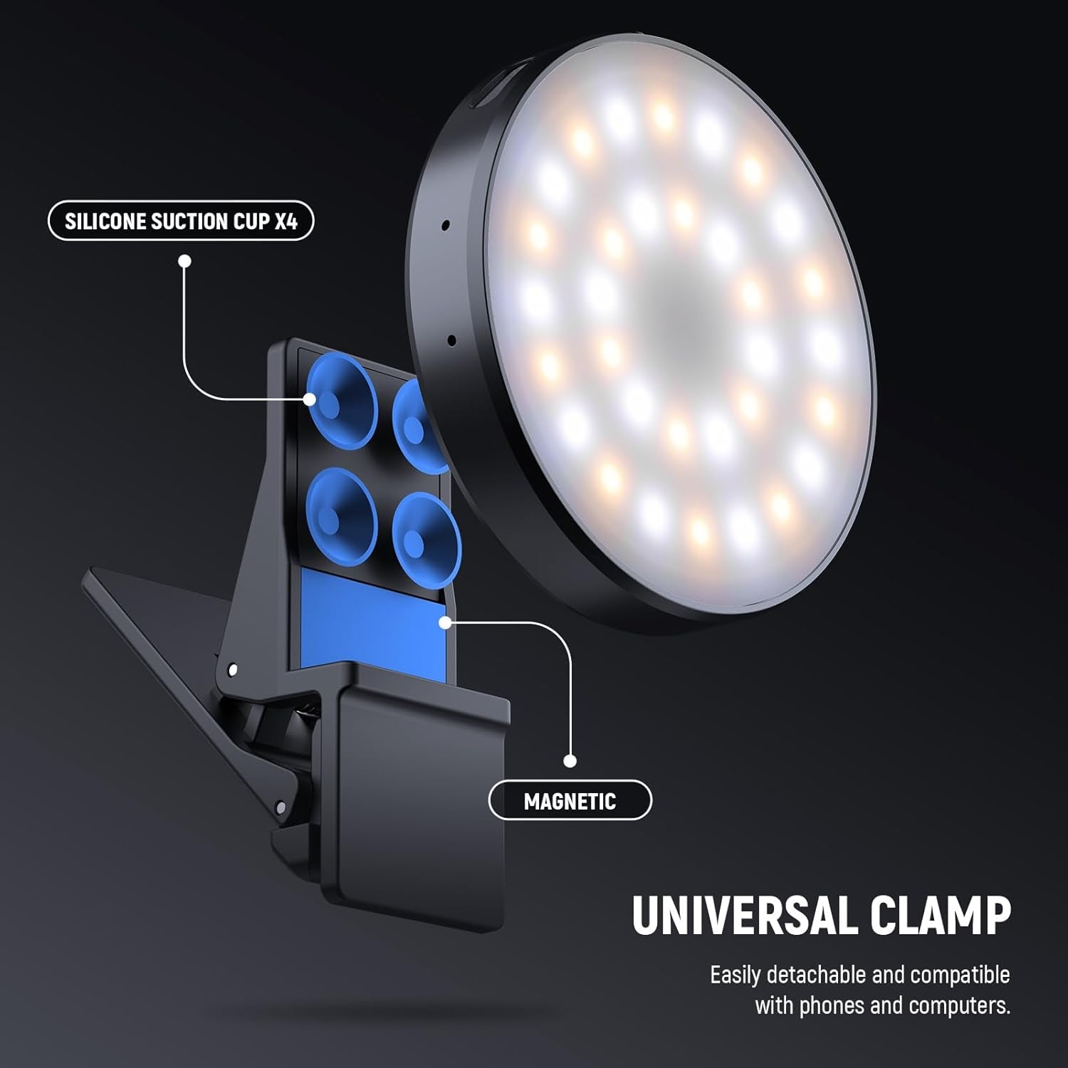 Magnetic Selfie Light Compatible with Ring Lighting