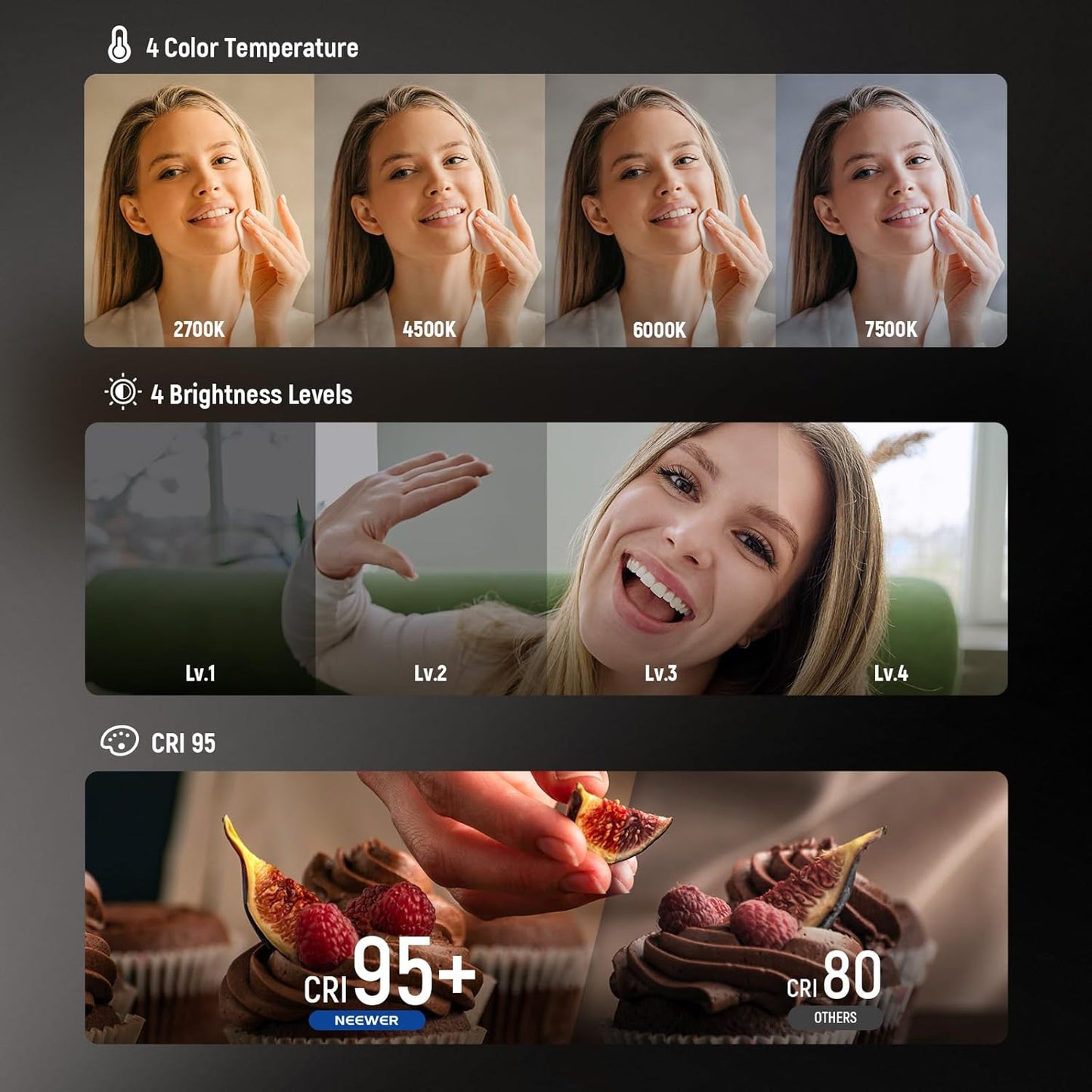 Magnetic Selfie Light Compatible with Ring Lighting