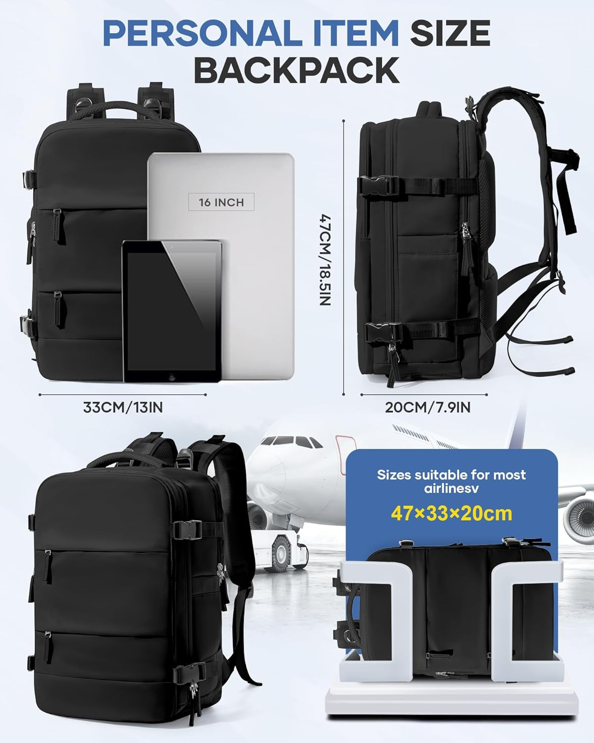 Vacuum Backpack Travel with Pump Cabin Bags 