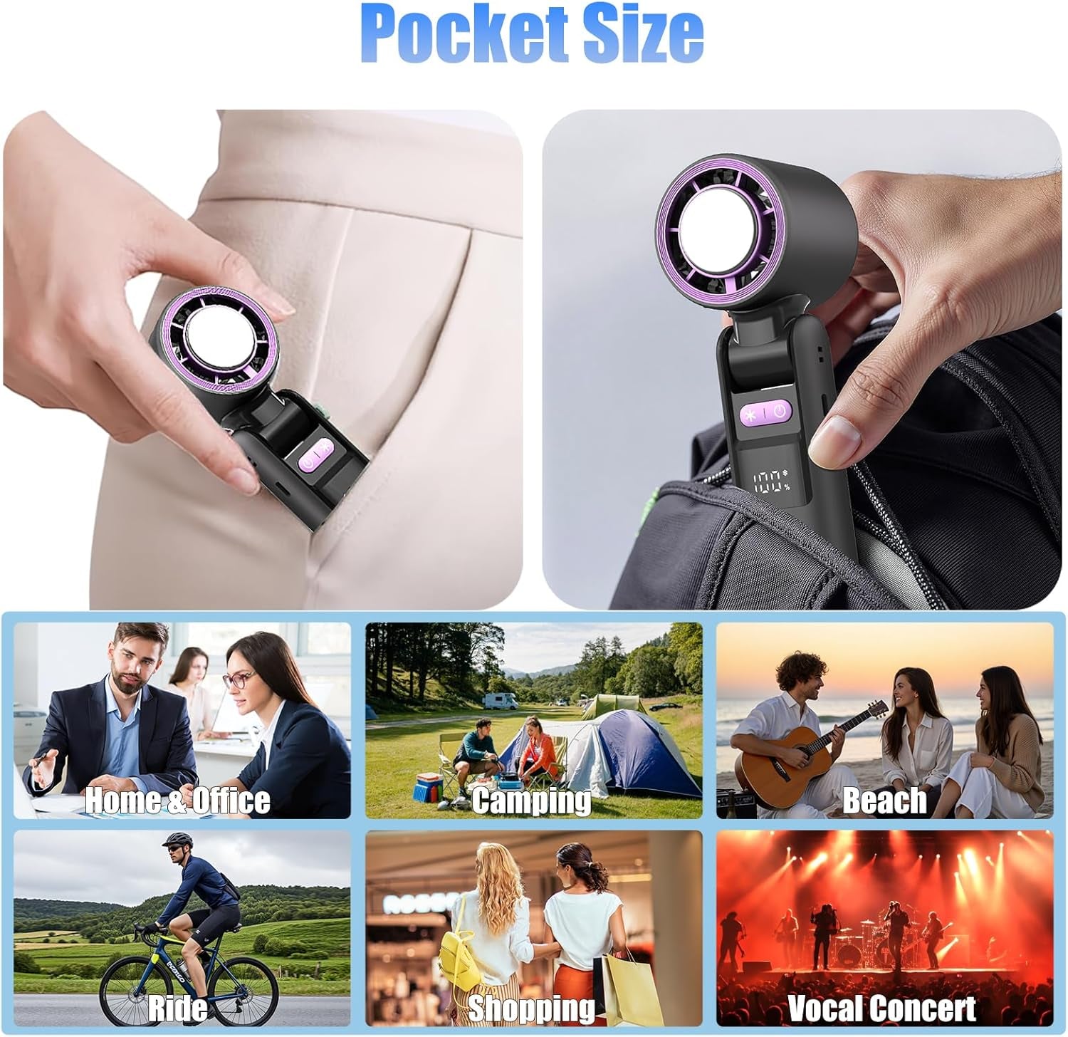 Mini Handheld Fan with Cooling Plate,Portable Fan Speed
