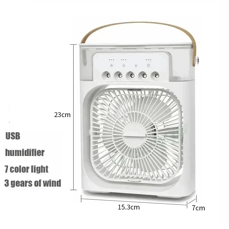3 in 1 Fan Air Conditioner Household Small Air Cooler LED Night Light Portable Humidifier 