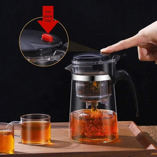 Glass Teapot Press to Filter Tea Water Separator