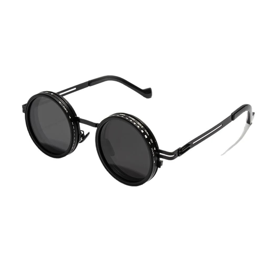 9 Level Adjustable Dimming Polarized Sunglasses Men & Women round Glasses 