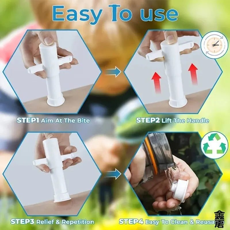 Suction Tool, Poison Remover - Bug Bites and Bee/Wasp Stings, Natural Insect Bite Relief, Chemical Free Single