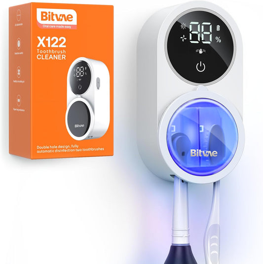 Toothbrush Cleaner for Bathroom, LED Smart Screen, Cleaning and Air Drying