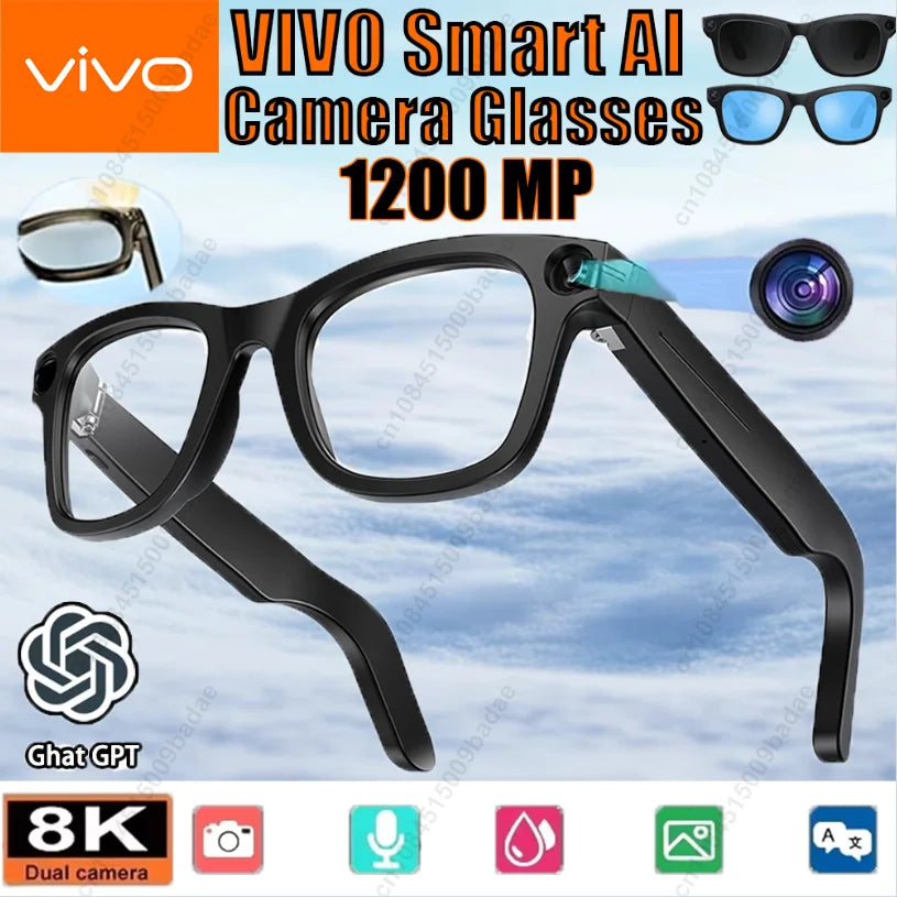 Smart AI Glasses Camera HD Photo Video 