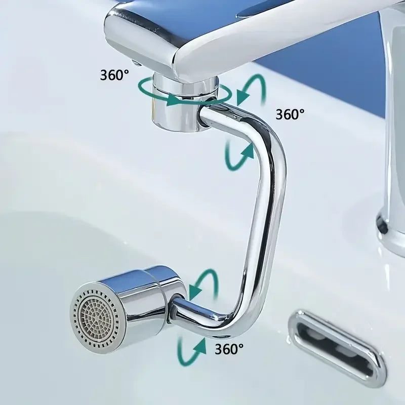 Swivel Faucet Extender Universal Splashproof Dual Spray Modes Rust-Proof Bathroom Sink Accessories with Adapter