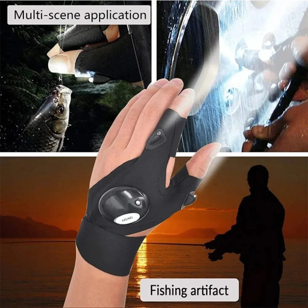 Glove with Led Fingerless Cycling
