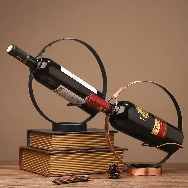  Retro Iron round Wine Rack