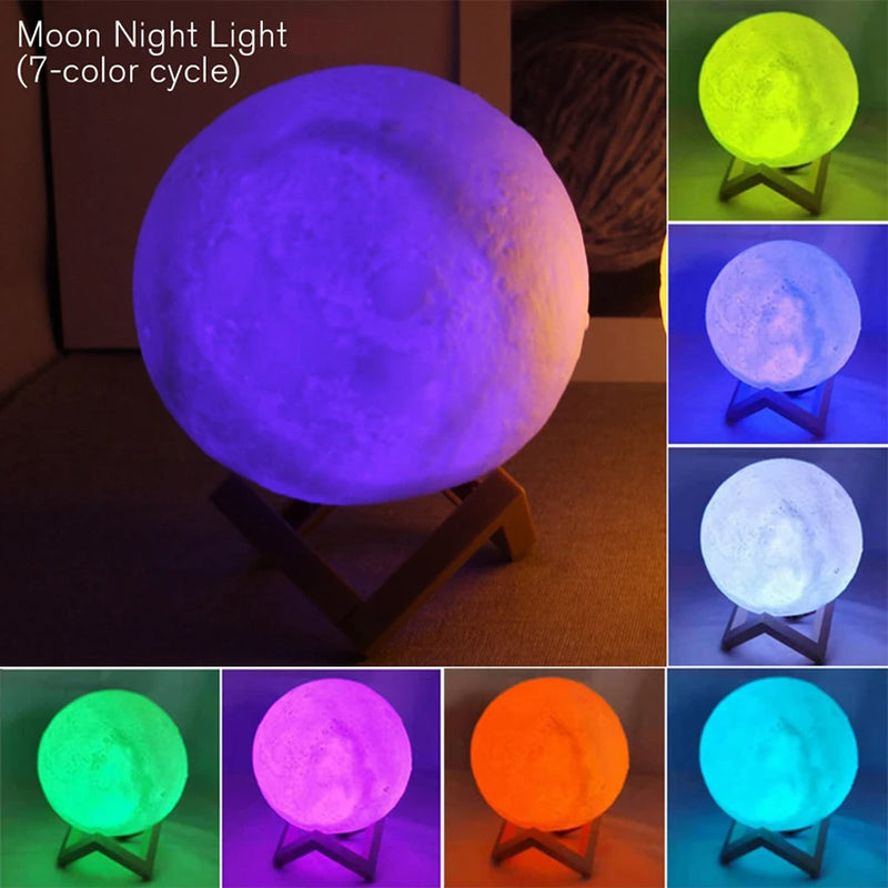 LED Moon Light Galaxy Light, Moon Night Light, Girl, Boy, Child Birthday Gift, Bedroom Decoration Indoor Lighting