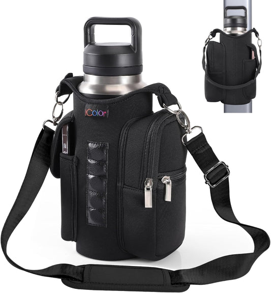 Magnetic Gym Bag Water Bottle Carrier Holder with Strap & Phone Pocket,Gym Magnetic Bag 