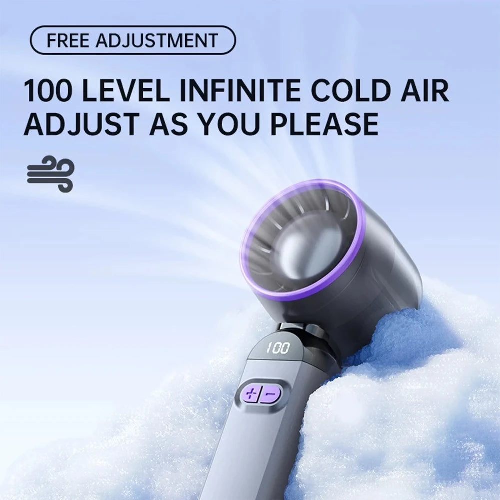 Handheld Turbo Fan LED Digital Display Adjustable Cooling Fan 