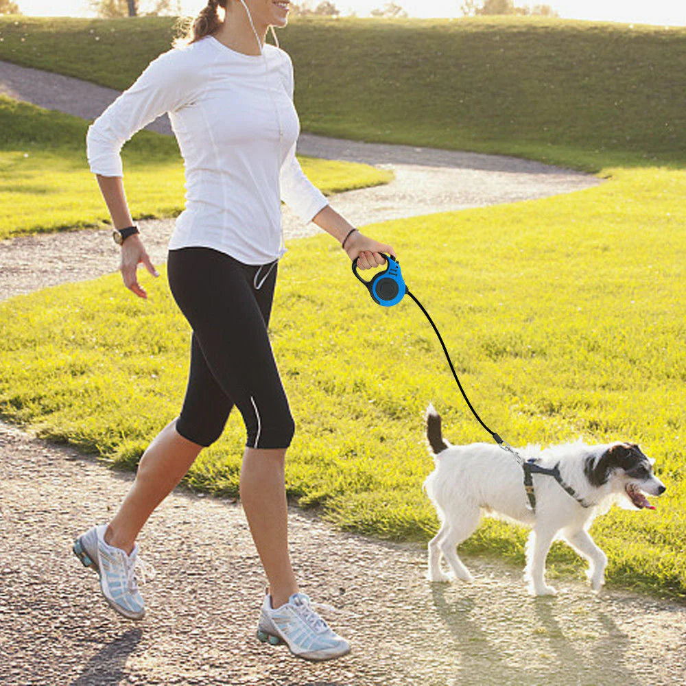 Automatic Retractable Dog Leash with Dual Size Options and Integrated Brake & Lock Safety System