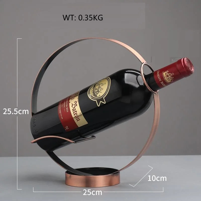  Retro Iron round Wine Rack