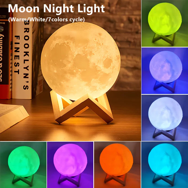 LED Moon Light Galaxy Light, Moon Night Light, Girl, Boy, Child Birthday Gift, Bedroom Decoration Indoor Lighting